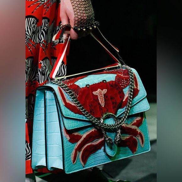 Gucci Croc Embossed Dionysus Crab Embroidered Limited Edition Runway Bag - Picture 3 of 16